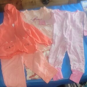 Adorable Kids' Pajama Set in Orange and Pink